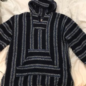 Navy blue drug rug hoodie